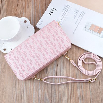 Ví nữ dài cầm tay kèm dây đeo chéo, đeo vai NEW-0033 kiểu dáng 2 khóa kéo tiện dụng, chất liệu da cao cấp, bền đẹp