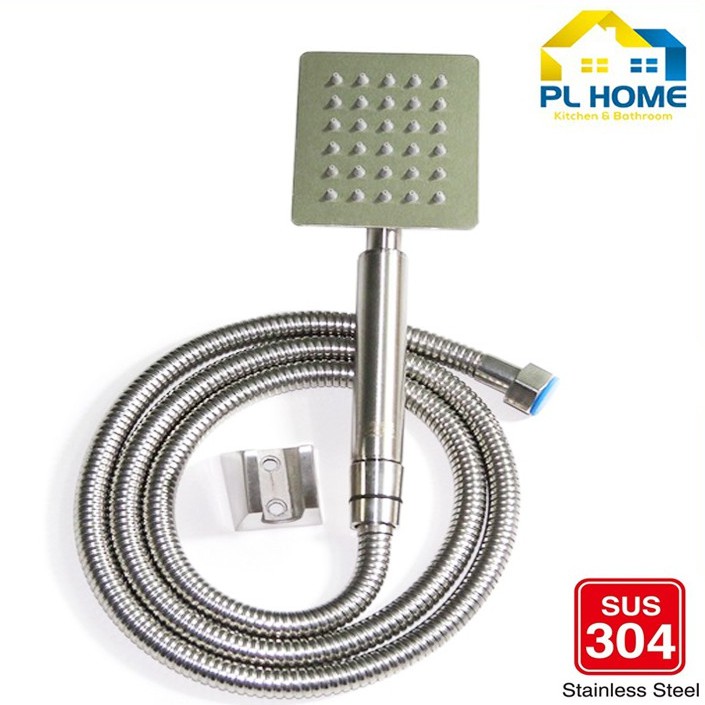 Vòi sen tắm vuông, tròn inox 304 cao cấp, không gỉ ( tay sen + dây sen + đề cài )