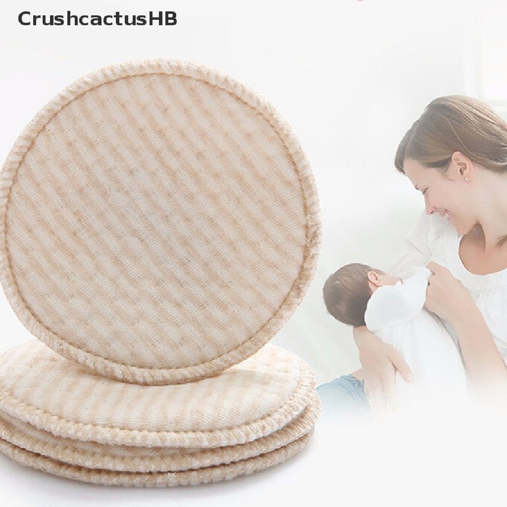 [CrushcactusHB] Túi 4 Miếng Lót Ngực Bằng Cotton Hữu Cơ Tự Nhiên Có Thể Giặt Được