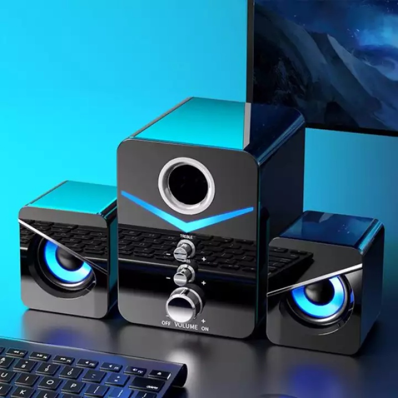 Loa máy tính để bàn D221 super bass cực đãLoa Bluetooth có đèn led phù hợp cho máy tính, PC, điện thoại - BH 12 Tháng