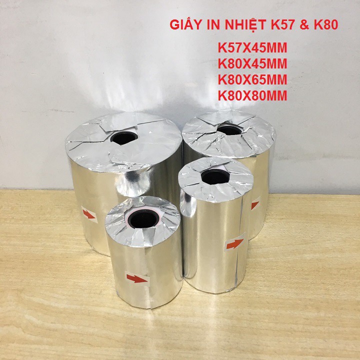 Giấy in nhiệt k80x45mm, k80x65mm, k80x80mm, k57x45mm