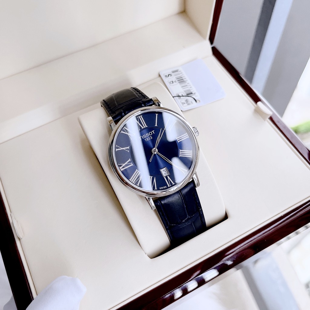 Đồng hồ nam chính hãng Tissot Carson Premium Quartz Blue Dial T122.410.16.043.00 - Máy Quartz pin - Kính Sapphire