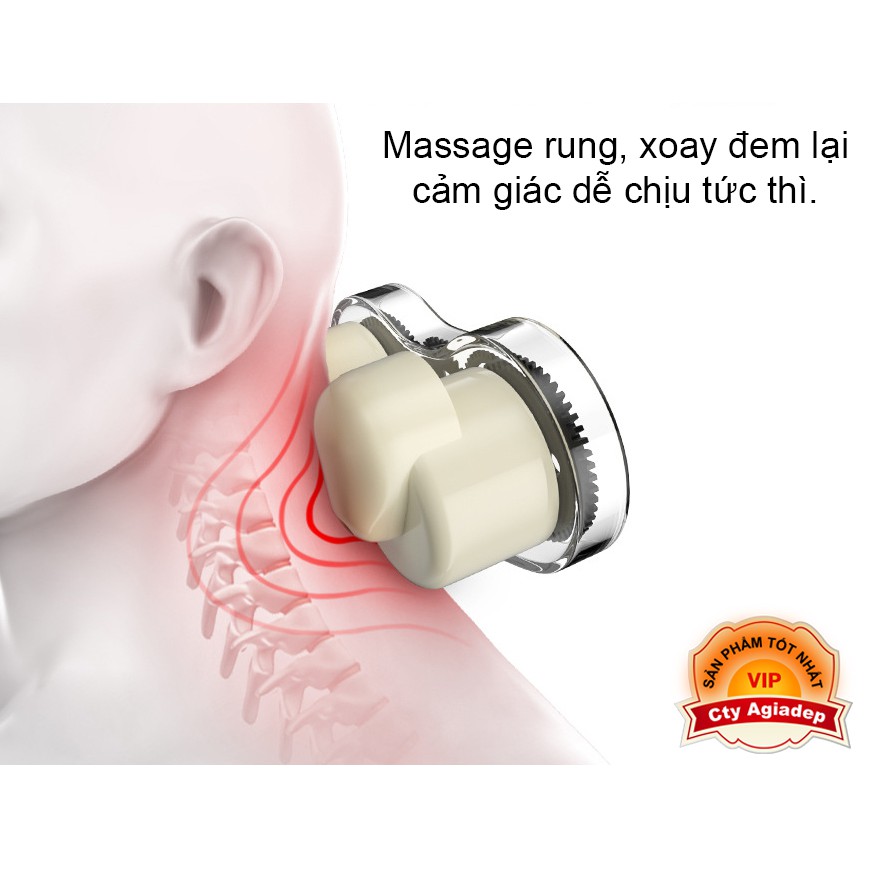 Gối kê đầu và Massage vai cổ ngồi oto máy bay tàu xe văn phòng - Xịn đẹp êm ái - Đa chế độ rung, xoay