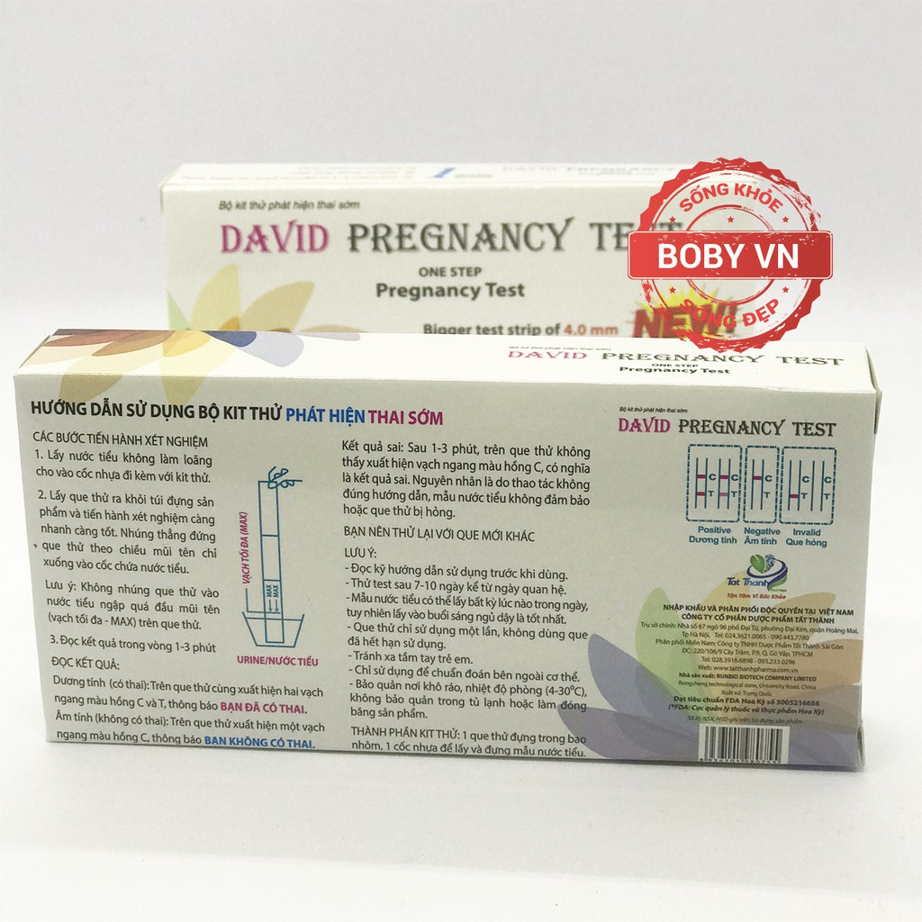 [Che tên sản phẩm] Que thử thai David Pregnacy test chính xác