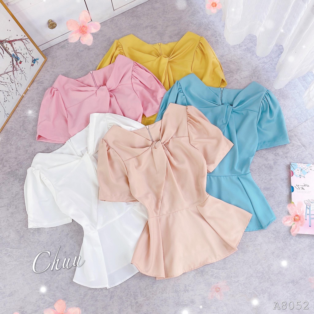 Áo peplum xoắn ngực che bụng CHUU A8052