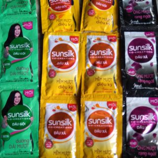 Com bo 10 gói dầu gội- xả Sunsilk (6 g 1 gói)