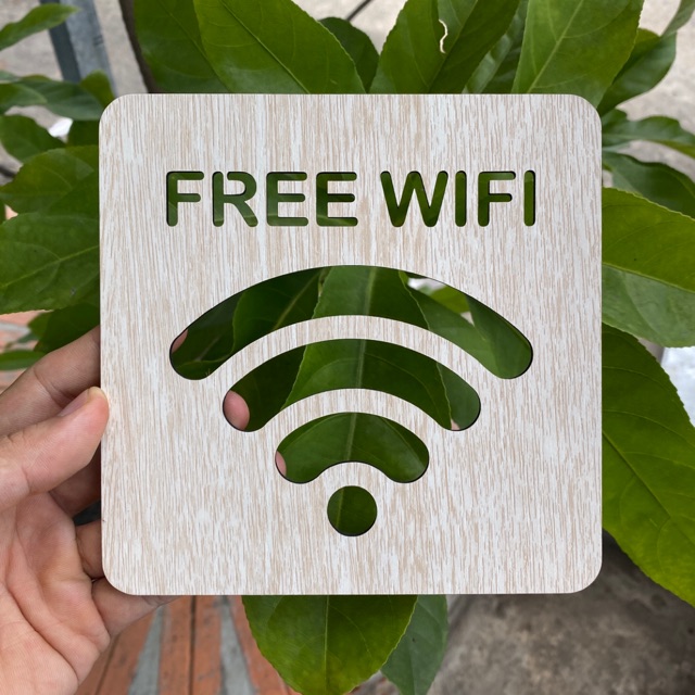 [Giá Sốc 19k] Bảng Gỗ Decor Free Wifi trang trí quán Cafe Homestay