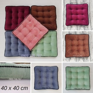 Nệm ngồi, đệm ngồi Vải Nhung tăm mềm mịn 40x40x7cm