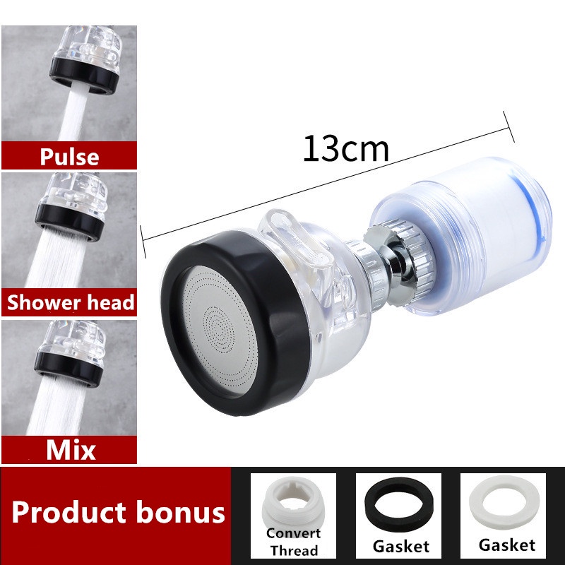 Vòi Lọc Nước Hai Lớp Trong Suốt Xoay 360 Độ Tiết Kiệm Nước Cho Nhà Bếp