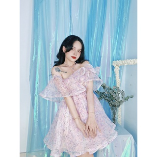 Đầm xòe hở vai cột nơ - Hàng thiết kế cao cấp