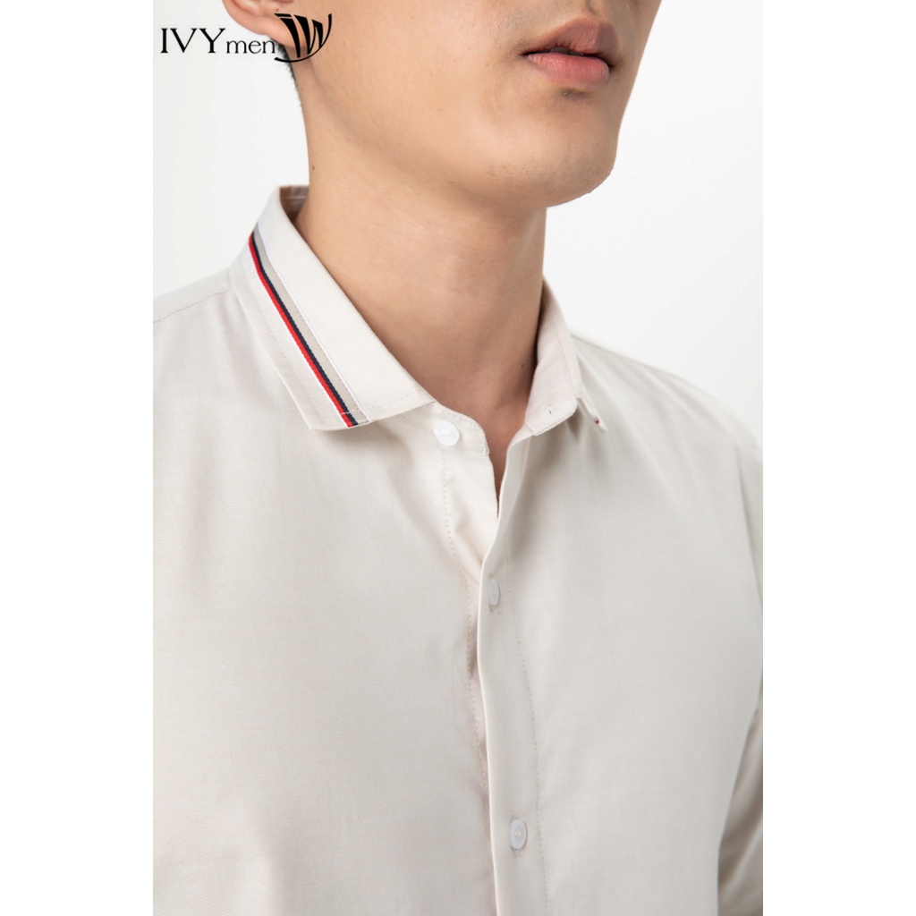 Áo sơ mi nam phối line cổ IVY moda MS 17E3319