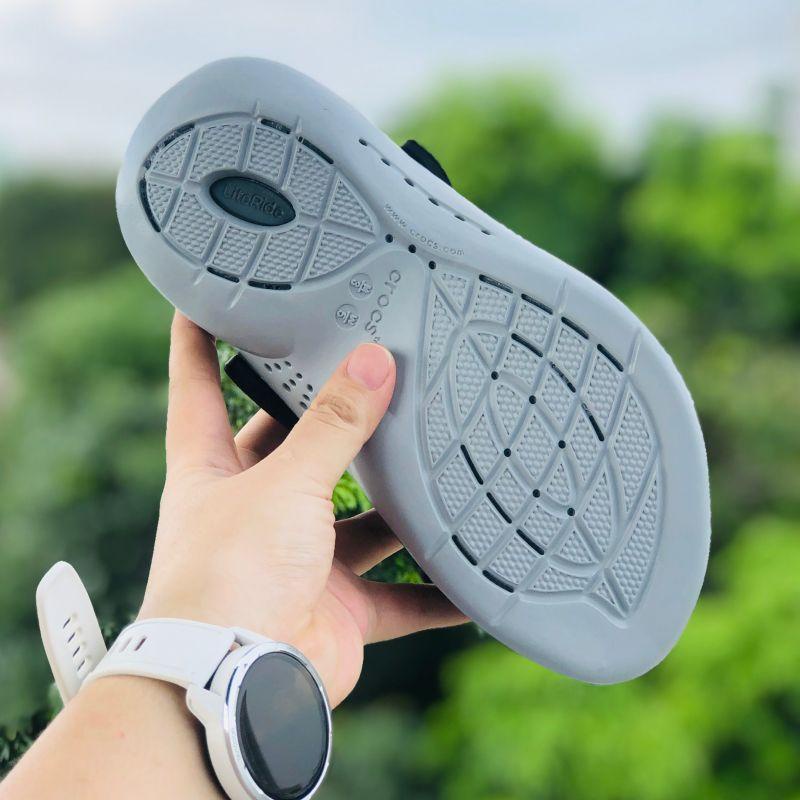 Dép Cross Literide 360  FREESHIP + Hàng loại 1 + Hộp  giày sục sandal Crocs quai ngang bít đầu nam nữ, kèm tem đen xám