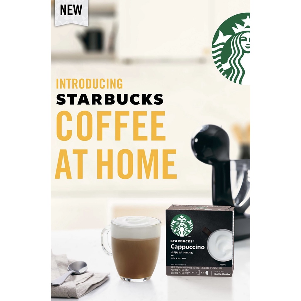 STARBUCKS Cappuccino Viên nén cà phê cho máy Dolce Gusto 5,5g x 6 Viên + 14,5g x 6 Viên [12 Viên]