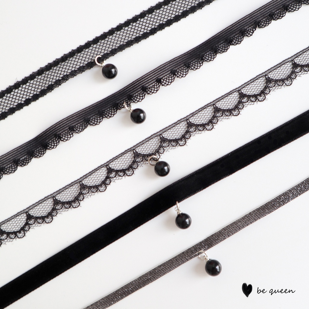 Vòng Cổ Choker Ren Màu Đen Đính Ngọc Trai Phong Cách retro Thời Trang Xuân Hè Cho Nữ