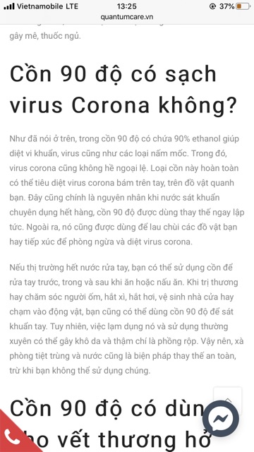 [CHÁY HÀNG ] Cồn 90 độ VP 60ml Lốc 10 chai( CÓ SẴN ) IB MÌNH HỎI HÀNG