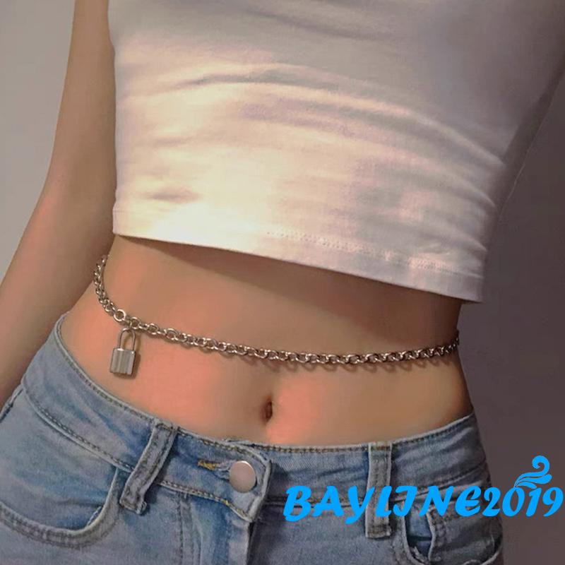 Dây Xích Đeo Thắt Lưng Có Khóa Điều Chỉnh Được Phong Cách Punk Hip Hop Dành Cho Bạn Nữ