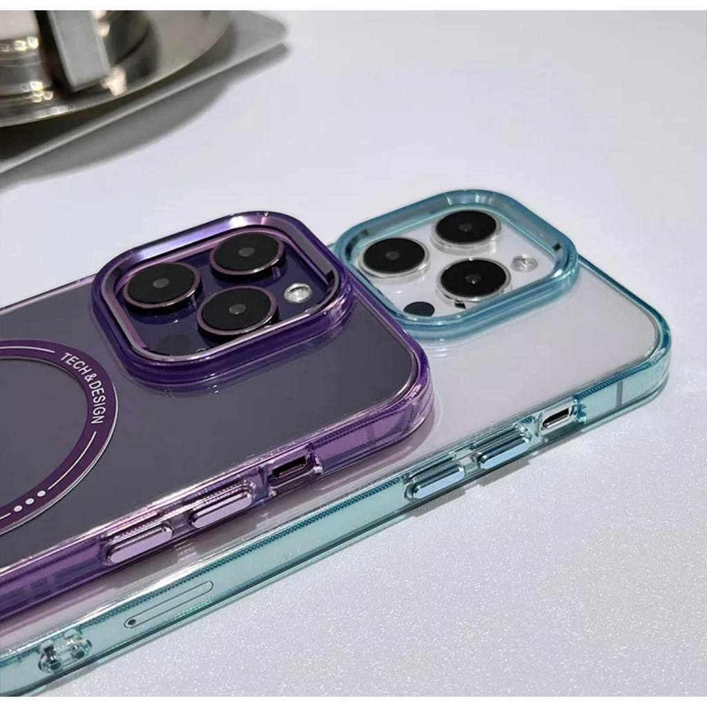 Ốp lưng X&M Viền màu trong suốt hỗ trợ sạc cho iPhone 14 Pro Max/ 13 Pro Max chống sốc bảo vệ máy siêu đẹp