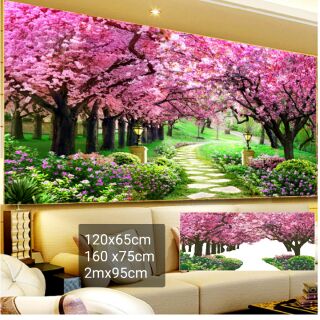 Tranh đính đá con đường tình yêu 160x75cn