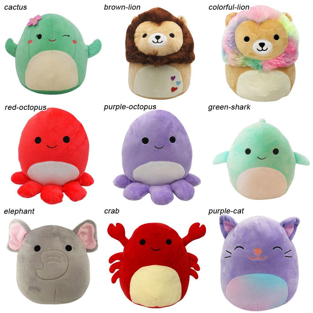 SUSANS Động vật dễ thương Búp bê sang trọng Squishmallow Gối Khủng long Chó mèo Ếch Trẻ em Quà tặng Trang trí nội thất