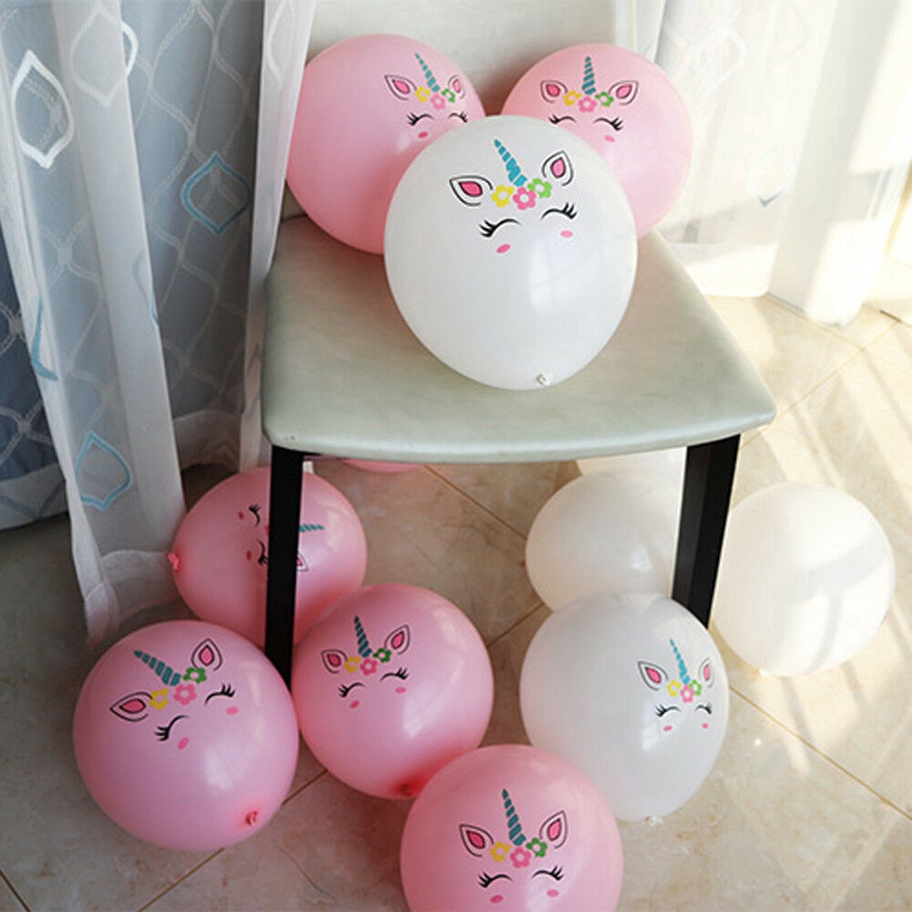 Set 10 bong bóng hình ngựa một sừng dễ thương trang trí tiệc sinh nhật cho bé