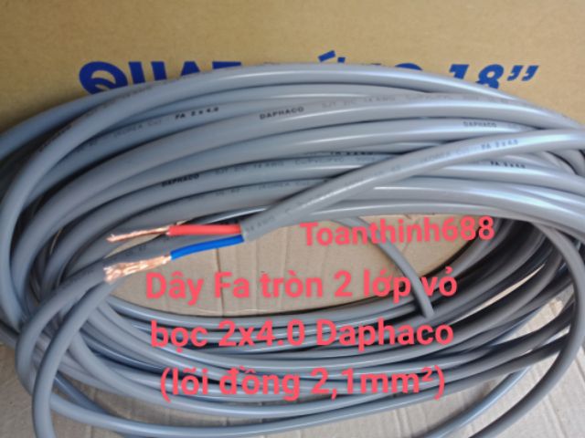 Dây điện đôi 2vỏ bọc 2x4.0 Daphaco 100mét