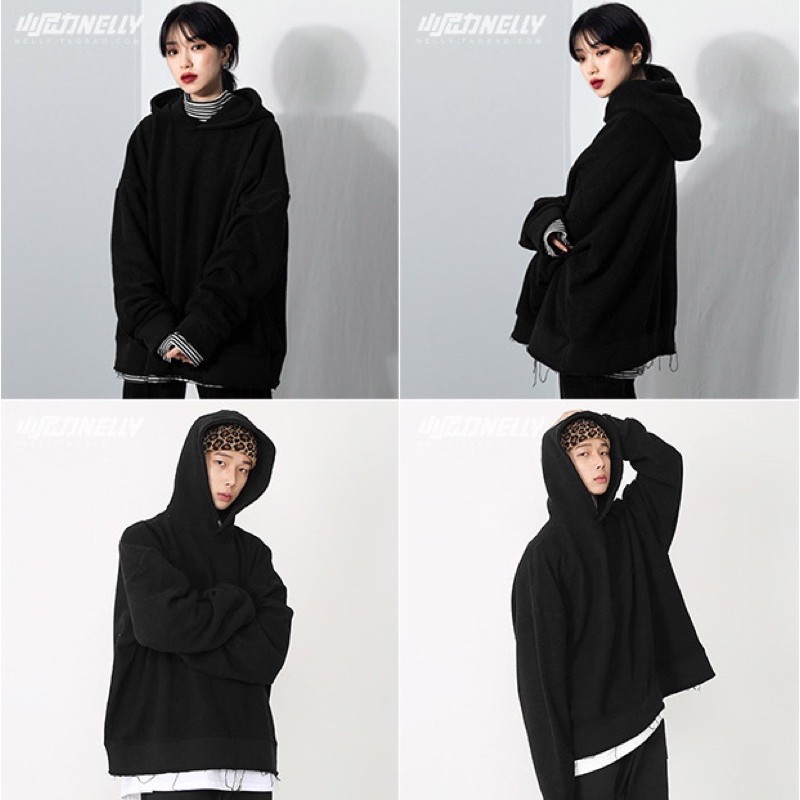 [SẴN] HOODIE ĐEN TRƠN NỈ SỢI | BigBuy360 - bigbuy360.vn