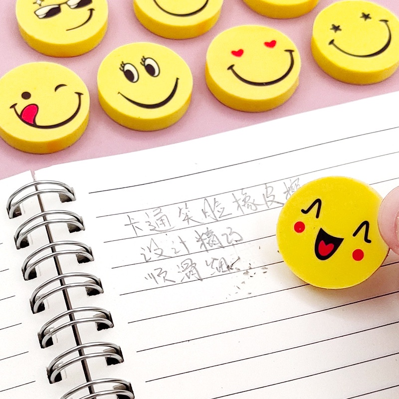 Gôm tẩy hình biểu tượng cảm xúc dễ thương màu sắc ngẫu nhiên