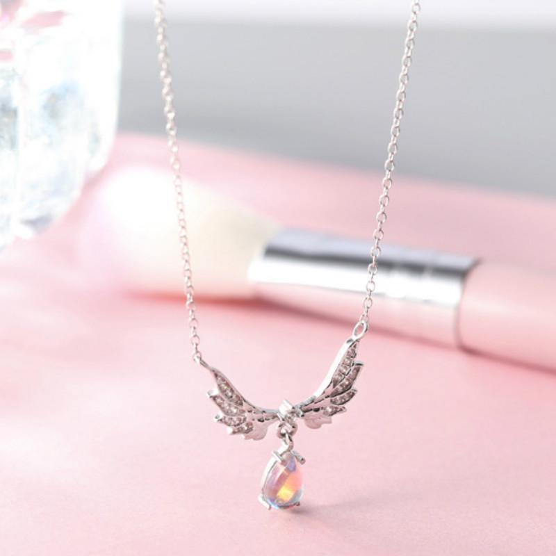 Vòng cổ mặt hình đôi cánh thiên thần đính đá mặt trang sang trọng thời trang