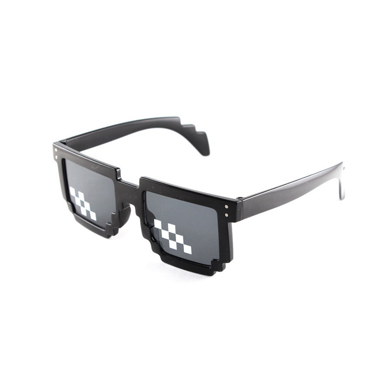 Mắt kính vuông pixel mosaic phong cách thug life hai chiều vui nhộn cá tính hiphop dành cho nam nữ