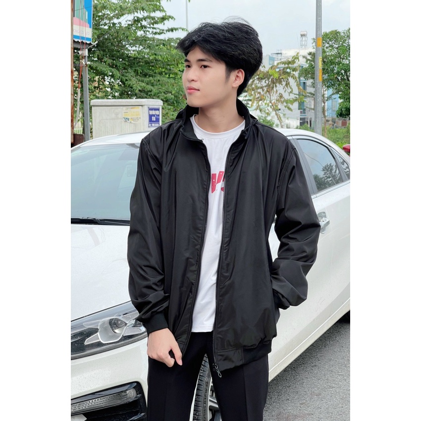 Áo Khoác Jacket Dù 2 Lớp ( lót das dày dặn ) Form Rộng Có Nón Rời Nam Nữ Unisex khóa dây kéo sắt bền đẹp Cao Cấp