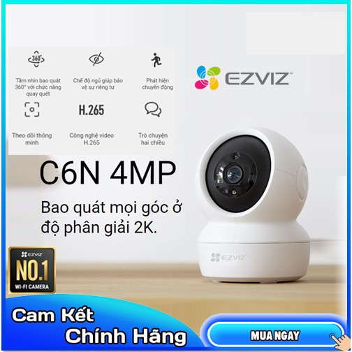 Camera wifi không dây Ezviz C6N 2MP 4MP 2K, TY1 4MP 2K, đàm thoại 2 chiều, xoay 360 độ (hàng chính hãng)