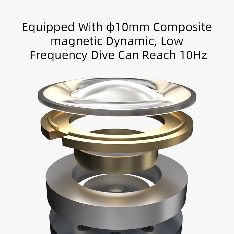 Tai nghe nhét tai FAAEAL KZ EDX 1DD HiFi có dây cáp 2 pin có thể tháo rời tiện dụng
