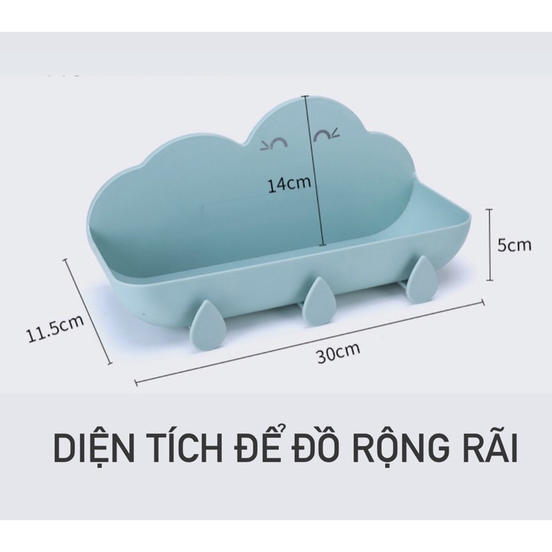 Kệ nhà tắm đa năng hình đám mây dán tường chắc chắn kệ để đồ nhà tắm treo đồ nhà tắm nhà bếp