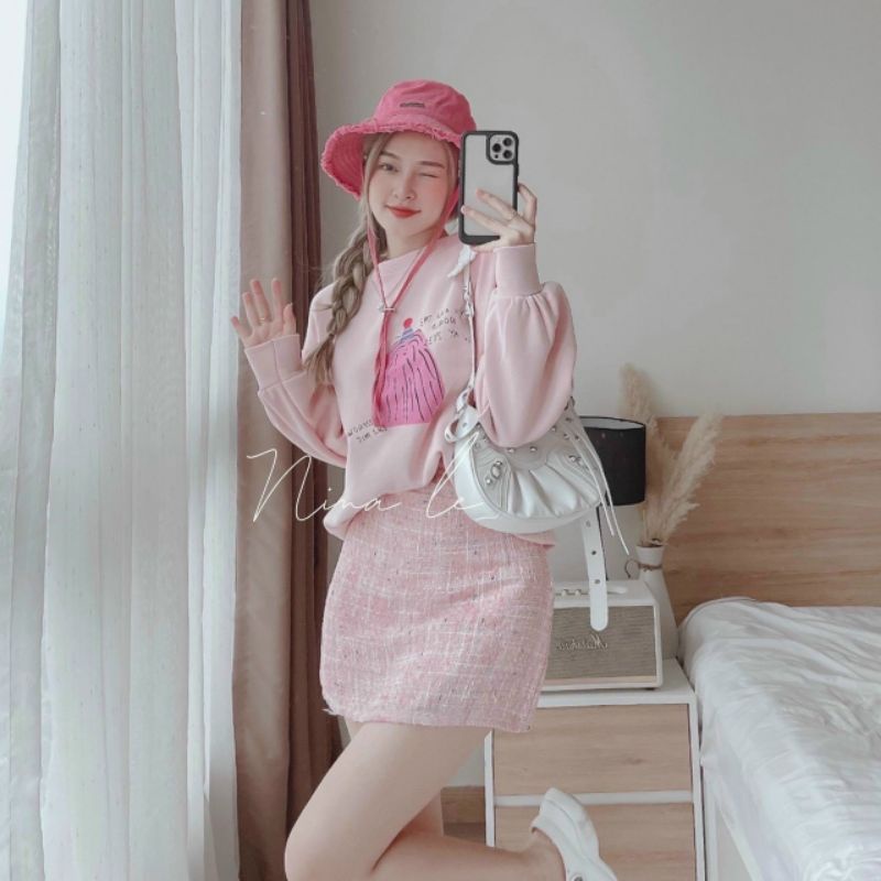 Set bộ voan 2 dây nơ siêu cưng GB1206