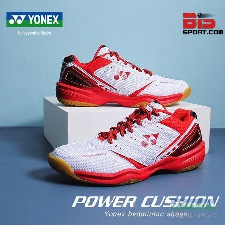 Giày Cầu Lông Chính Hãng Yonex SHB500CR Trắng Đỏ - Đế Bám Chống Trơn , Có Nhiều Lỗ Thoát Khí