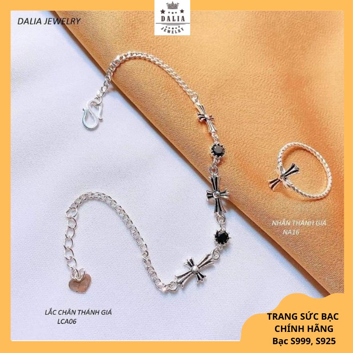 Lắc tay bạc thánh giá chuẩn bạc thật DaLiA Jewelry vòng tay thánh giá lắc tay chữ thập độc đáo