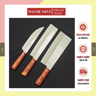 Combo dao chặt, thái, hoa quả thép Nhật trắng không gỉ