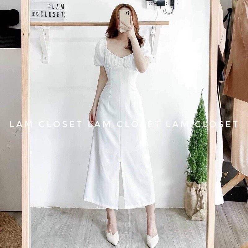 Thanh lý đầm midi trắng