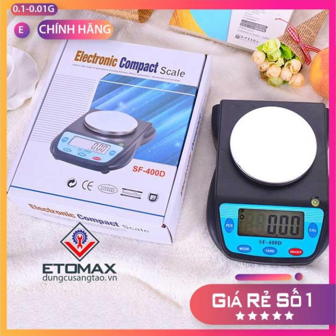 Cân tiểu ly điện tử để bàn 500g x 0.01g SF-400D, Cân chuyên phòng thí nghiệm độ chính xác cao, sai số 1% gram