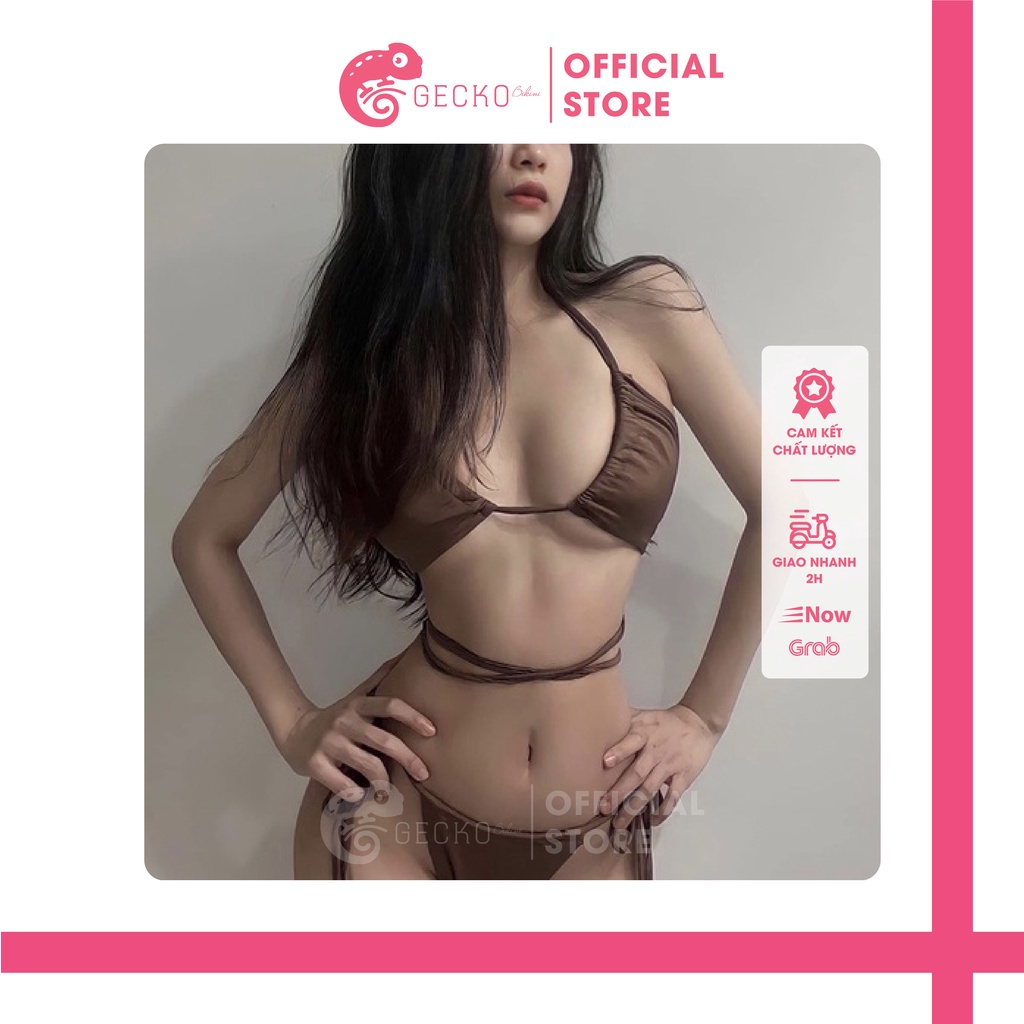 Bikini 2 Mảnh Tam Giác Màu Chocolate Mặc Nhiều Kiểu GK0283 (Ảnh Thật)