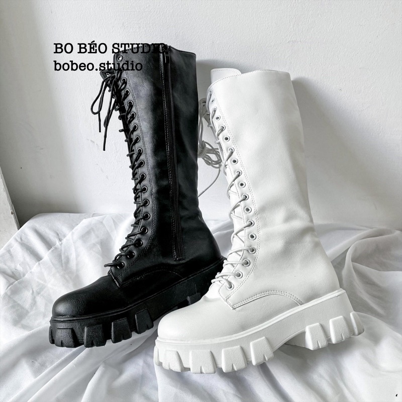 Bốt đùi ulzzang B10 đế răng cưa cao 5cm phong cách hầm hố