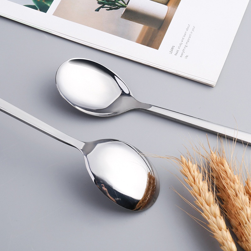 1 Muỗng Nĩa Bằng Thép Không Gỉ Cán Dài Hình Vuông