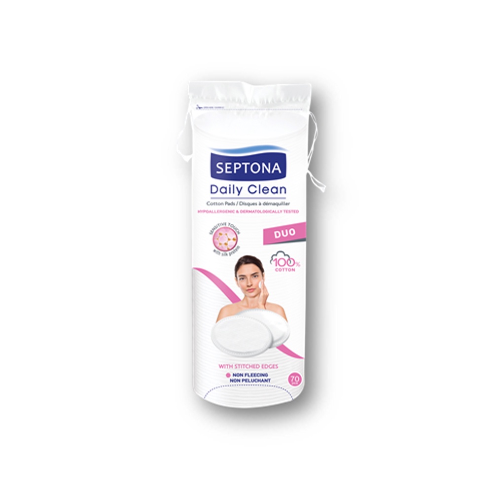 Bông tẩy trang SEPTONA hàng ngày DUO 70 miếng dành cho da nhạy cảm/Dòng Premium