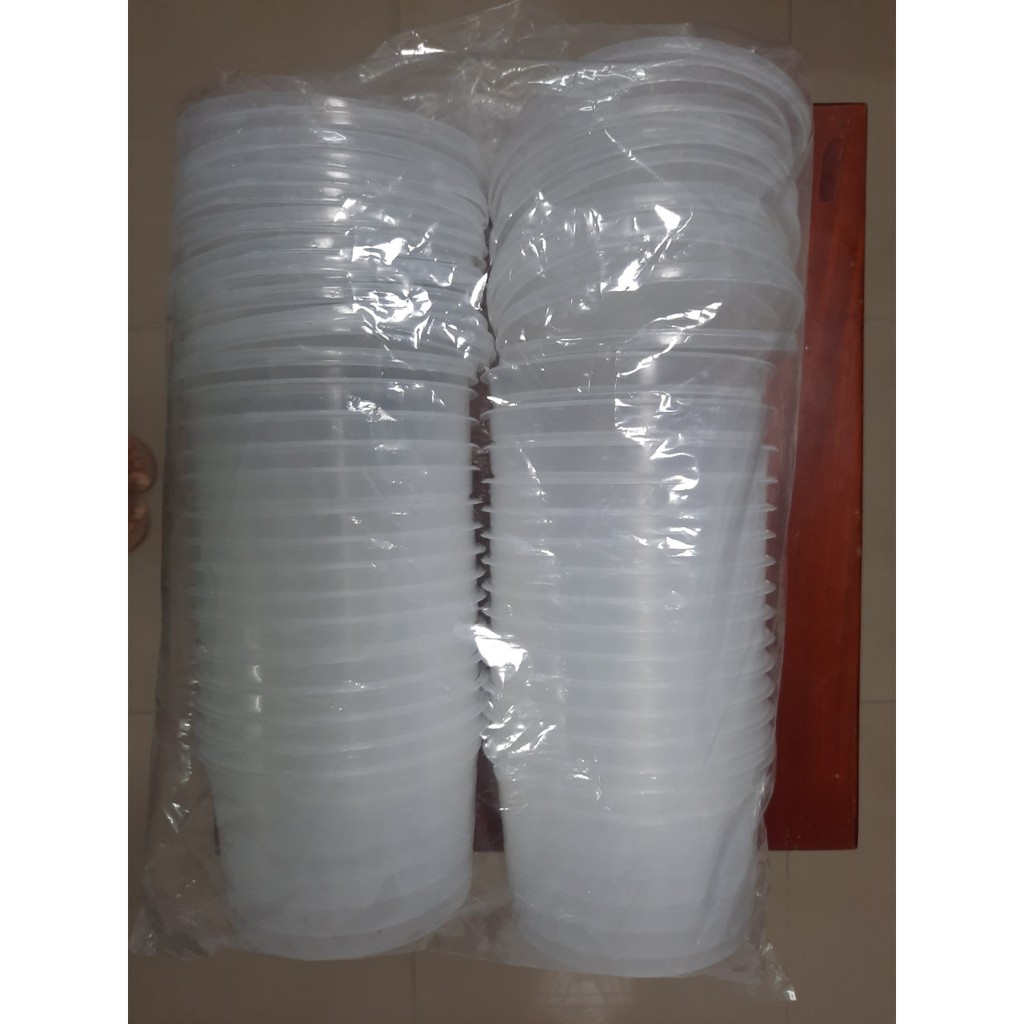 50 cái Hộp nhựa hình tròn có nắp