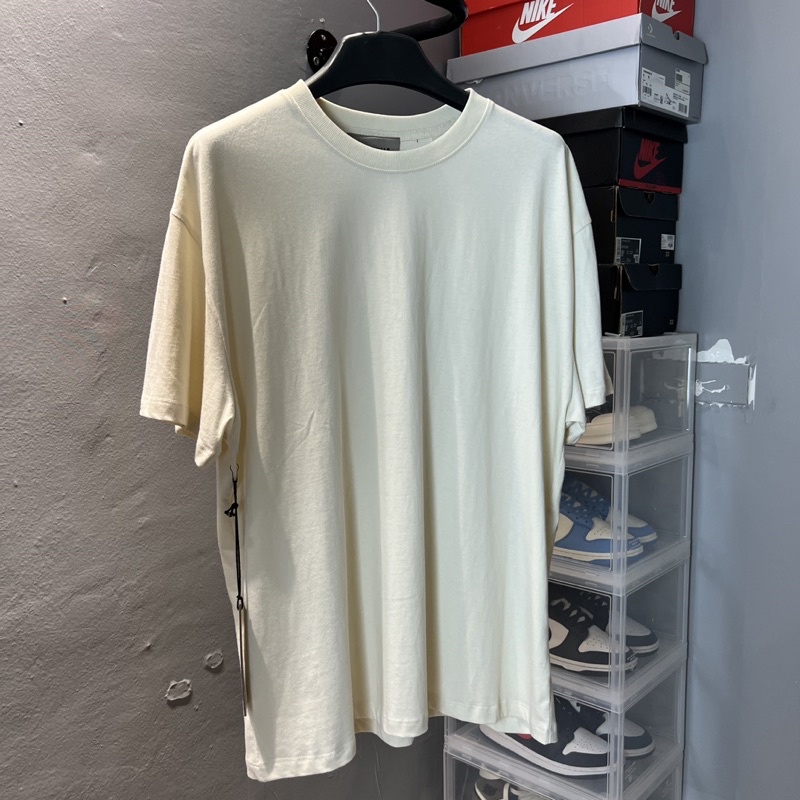 Áo thun FEAR OF GOD FOG ESSENTIALS SS21 Cream cao cấp, Áo tee FOG Essentials Matlux chất liệu cotton form rộng oversize