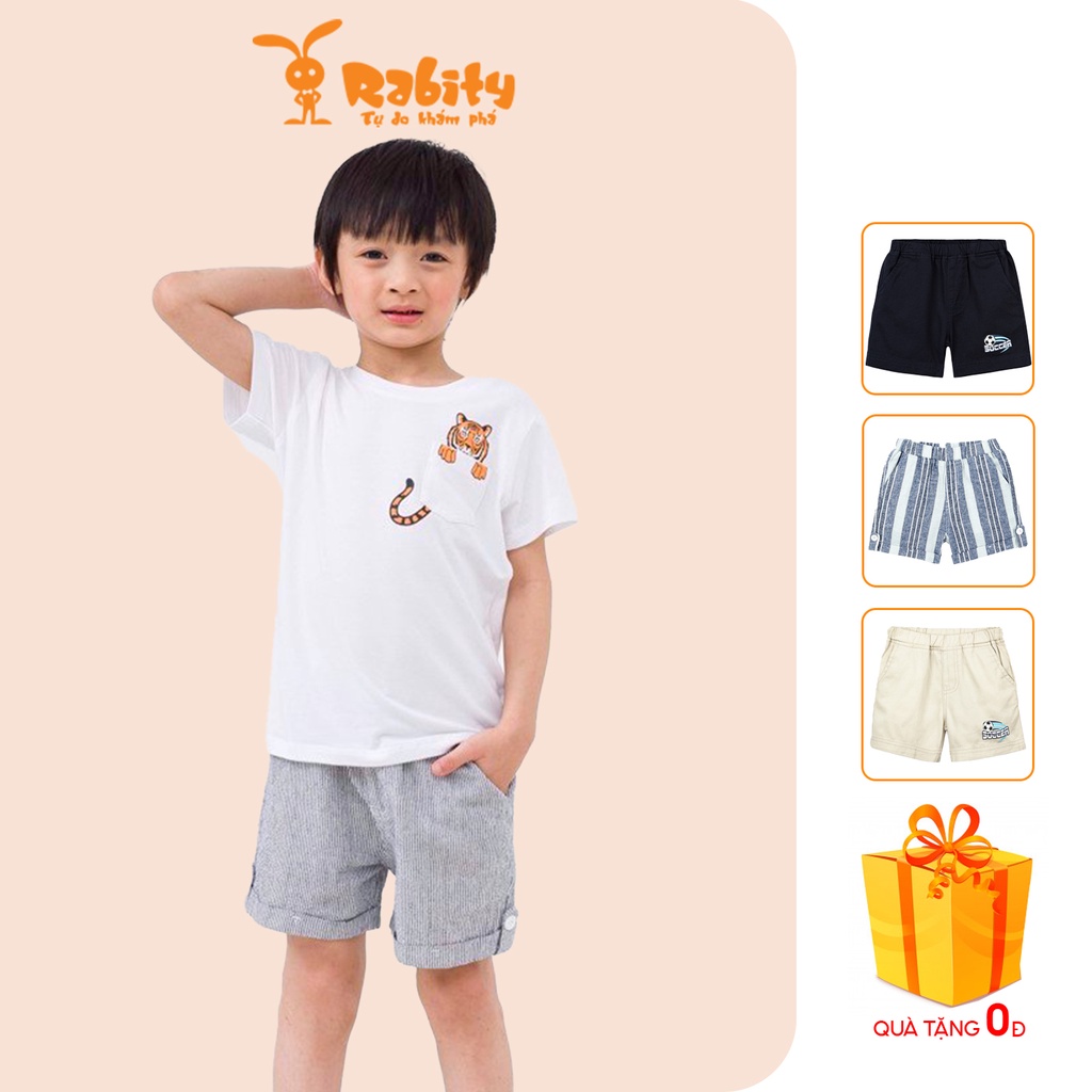 Quần short bé trai Rabity nhiều họa tiết cotton thấm hút mồ hôi 90254.91024