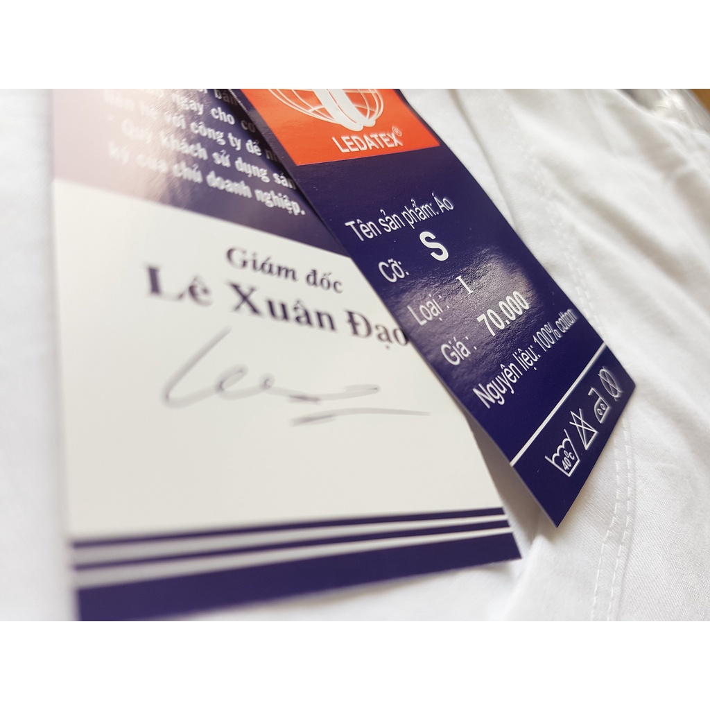 ÁO BA LỖ NAM LEDATEX CAO CẤP 100% COTTON