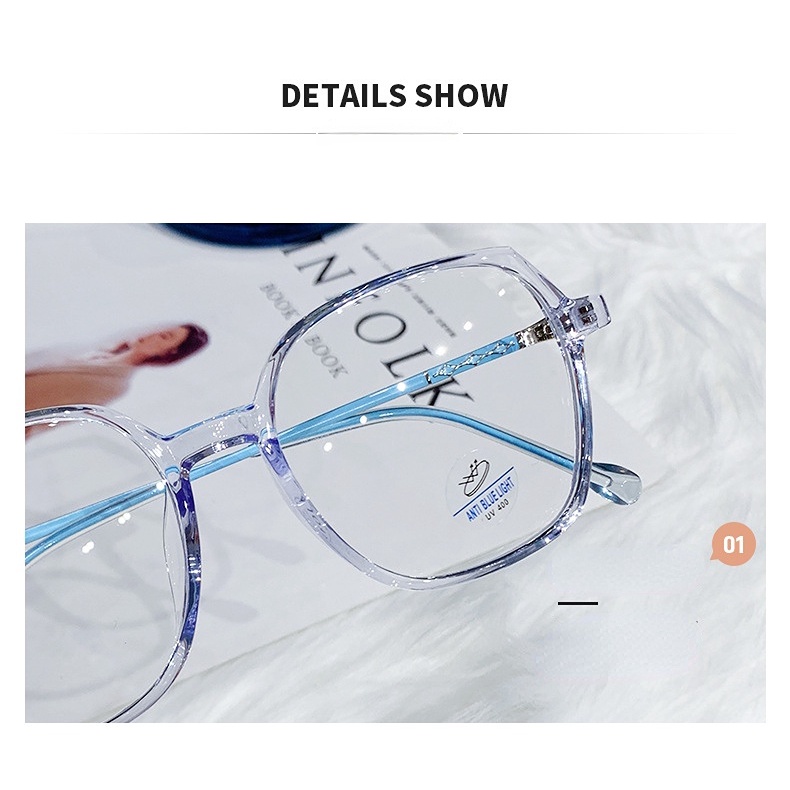 Phiên bản Hàn Quốc của kính chống bức xạ dành cho phụ nữ hình dạng không đều kính chống ánh sáng xanh Kính máy tính 0 °