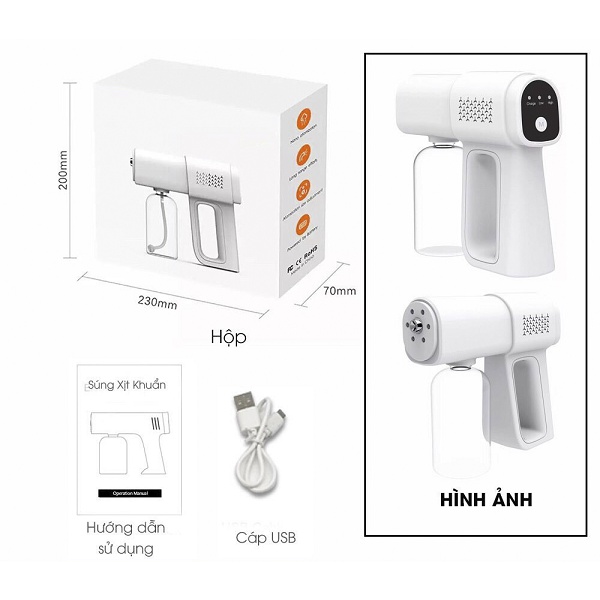 Máy phun khử khuẩn cầm tay nano,máy xịt cồn tự động cầm tay K5, công nghệ nano nhật bản - Aoi Official Store
