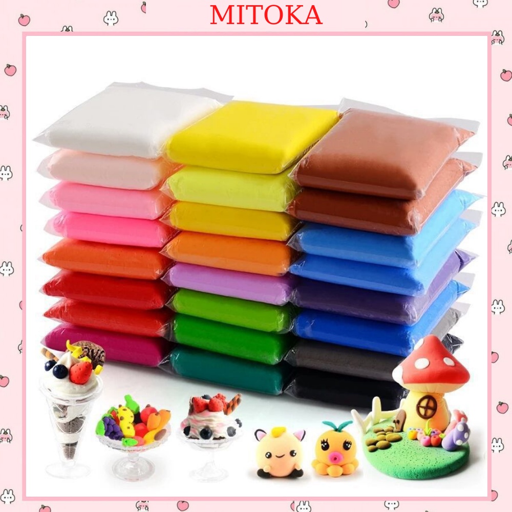 Đất nặn MITOKA đất sét nhẹ tự khô an toàn Lốc 36,24,12 màu cao cấp Softclay nặn hình, làm Butter slime , bộ cây tạo hình